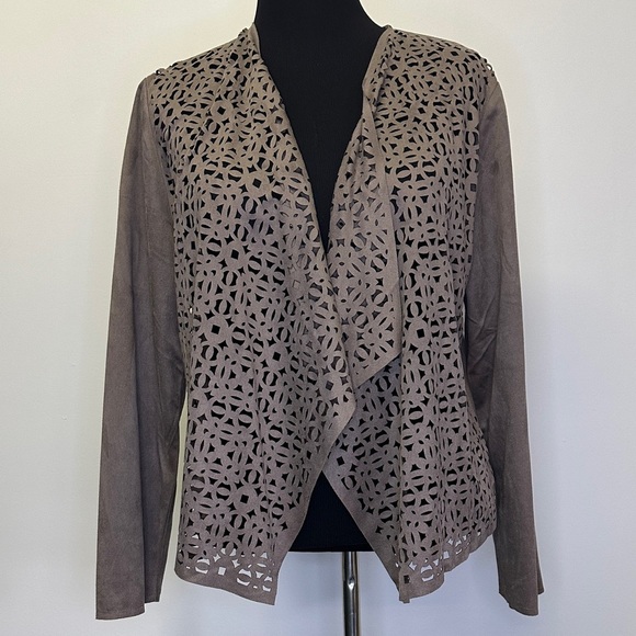 Chico's Jackets & Blazers - Chico’s faux suede Laser-Cut Women's cardigan